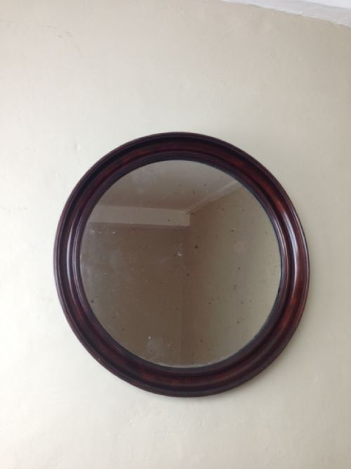 A Victorian Mahogany Circular Mirror C 1890