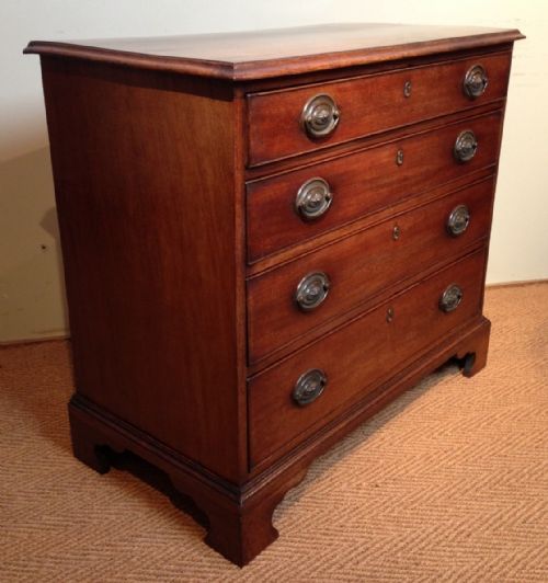 fig 1. A small George 111 mahogany chest of drawers c 1800