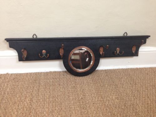 A Glasgow School Ebonised Oak and Copper Hat Rack C 1910