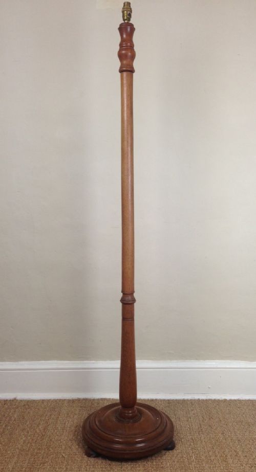 A Heals Oak and Walnut Standard Lamp C 1920