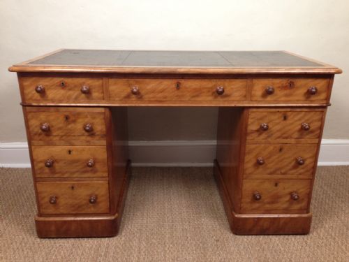 A Victorian Satinbirch Desk by Hamptons of Pall Mall C1880