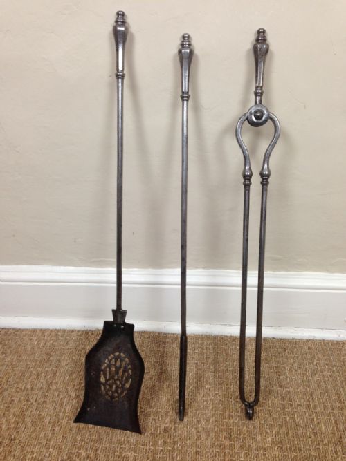 A Set of Late Georgian Steel Fire Irons C 1830