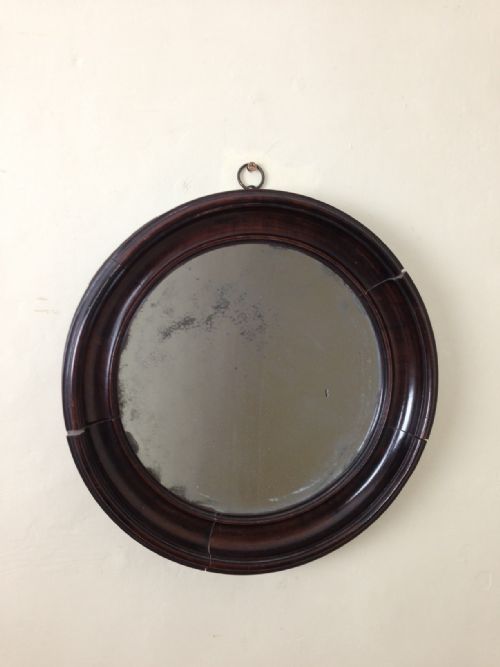 A Rare Early Victorian Mahogany Concave Mirror C 1850