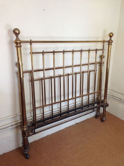 A Large Victorian King Size Brass 5ft Wide Bed C 1890