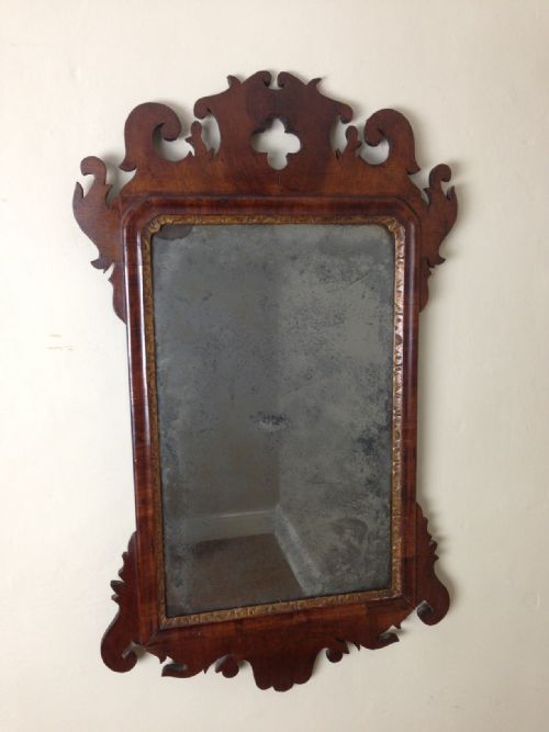 A George 111 Mahogany and Parcel Gilt Wall Mirror C 1750
