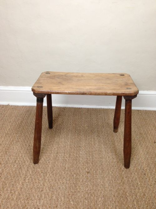 A Large Late 19th Ash and Beech Milking Stool