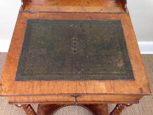 fig 1. A Victorian amboyna Davenport c 1870