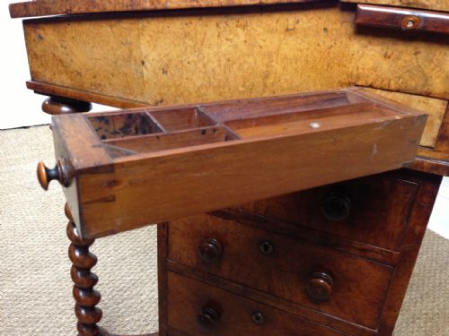 fig 2. A Victorian amboyna Davenport c 1870