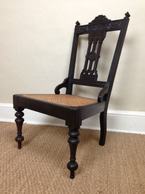 An Anglo Indian Ebony and Caned Side Chair C1880