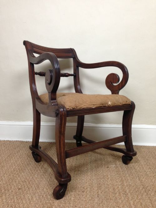 A Regency Mahogany Elbow Chair C 1820