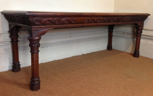 A Stylish Gothic Oak Refectory Table C 1880