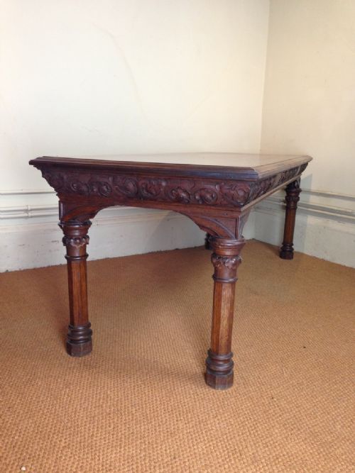 fig 1. A stylish Gothic oak refectory table c 1880