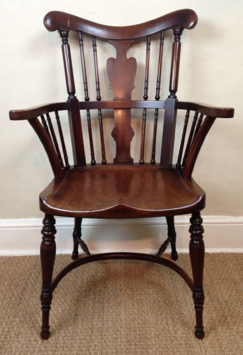A Rare Victorian Mahogany Windsor Armchair C 1900 Attributed to William Birch