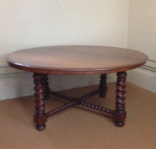 A Large 5ft 3 Diameter Victorian Walnut Circular Table C 1870 by C Hindley and Sons Oxford St London