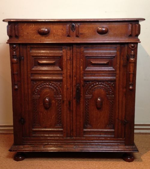 A 17th C Anglo Flemish Oak Side Cabinet C 1660