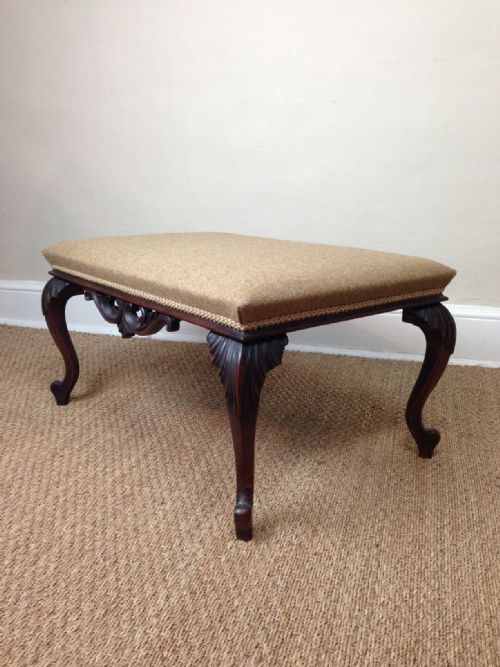 fig 1. A large Victorian mahogany stool c 1850