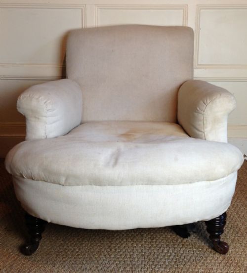 fig 1. A large Victorian deep seated armchair c 1890
