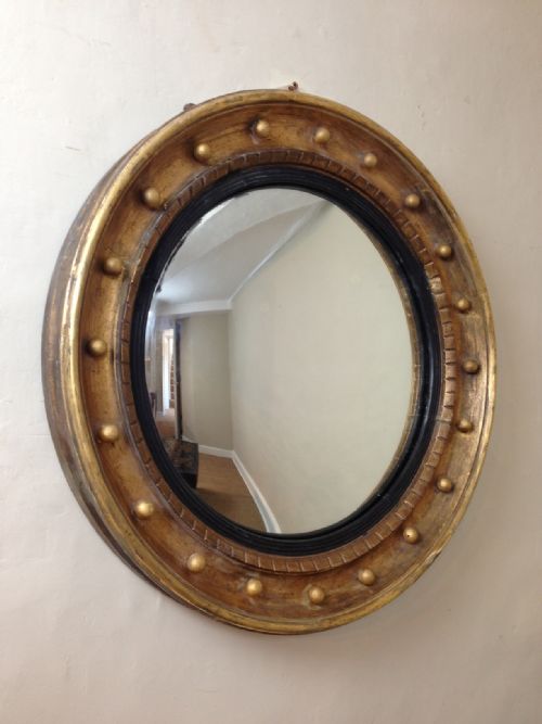 A Regency Gilt Convex Mirror C1820