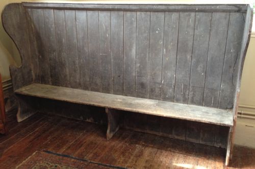 A Large West Country Painted Pine Settle in Original Condition C 1880