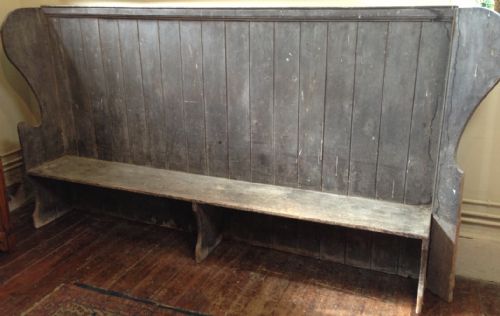 fig 1. A large West Country painted pine settle in original condition c 1880
