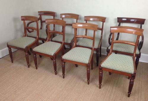fig 1. A set of 8 Regency mahogany dining chairs c 1820