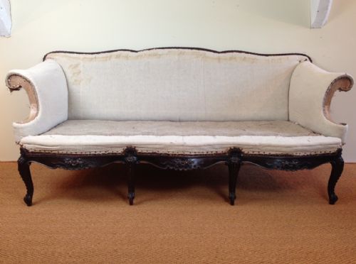 A Large Victorian Mahogany Sofa C 1870 for Recovering