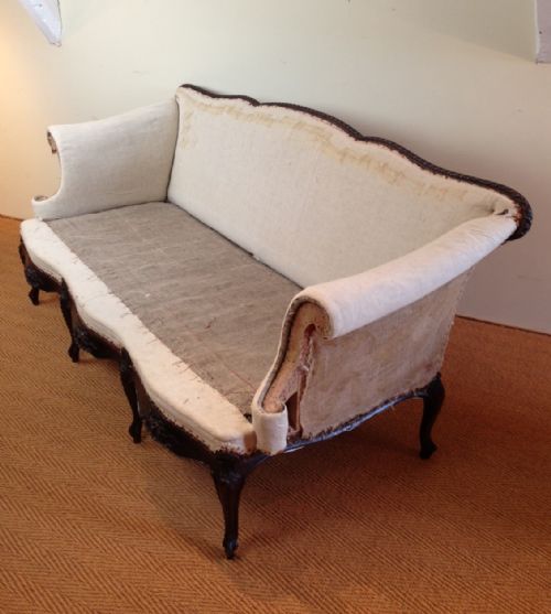 fig 1. A large Victorian mahogany sofa c 1870 for recovering