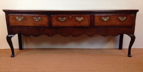 fig 1. A large mid 18th c Shropshire oak dresser base c 1760