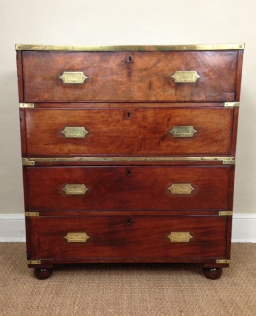 A Rare Early 19th C English Secretaire Military Chest C 1820