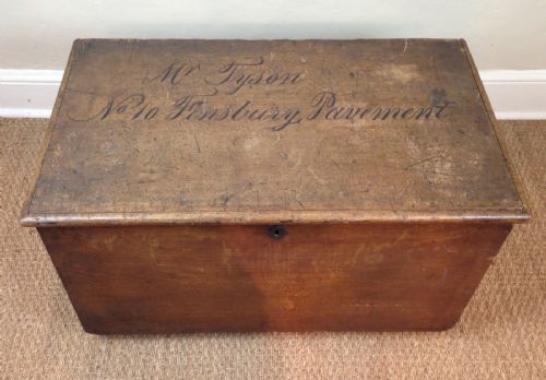 A Victorian Painted Deed Box or Trunk C 1860