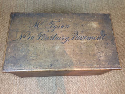 fig 1. A Victorian painted deed box or trunk c 1860