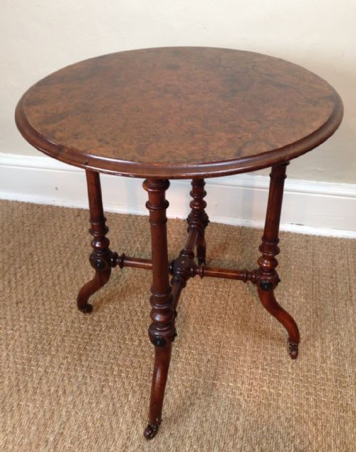 fig 1. A Victorian burr walnut table attributed to Gillows c 1860