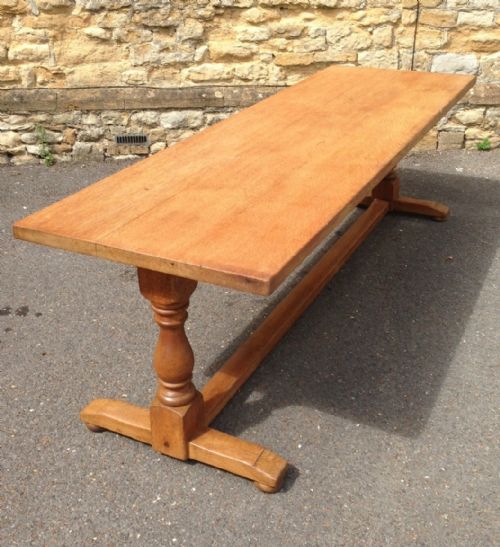 A Good 8 Ft Cotswold School Oak Refectory Table C 1920