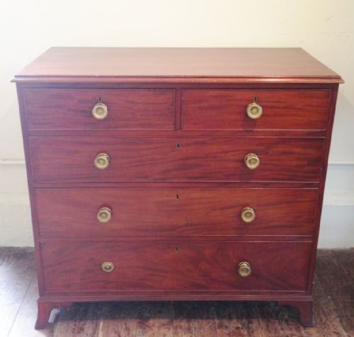 A Regency Fiddleback Mahogany Chest of Drawers C 1820