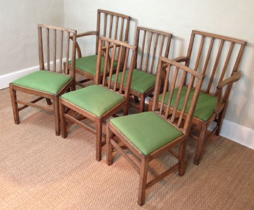 A Set of Six Gordon Russell Oak Dining Chairs C 1935