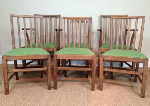 fig 1. A Set of Six Gordon Russell oak dining chairs c 1935