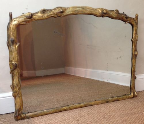A Victorian Naturalistic Gilt Overmantel Mirror C 1865