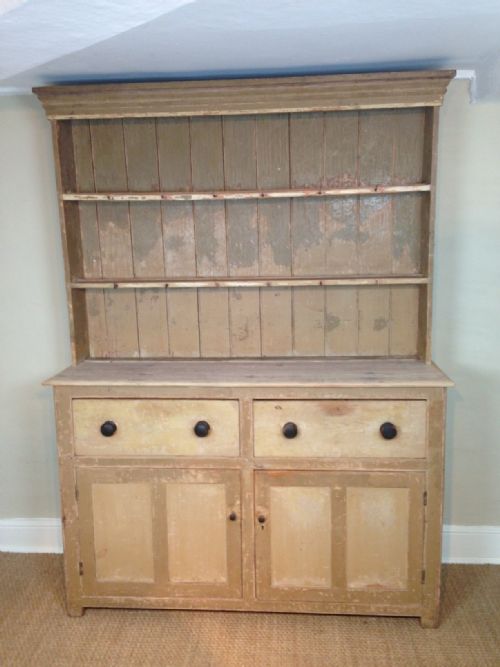 A Somerset Painted Dresser C 1860 with Original Painted Decoration.