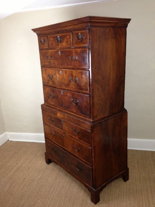 fig 1. A George 11 walnut chest on chest c 1730