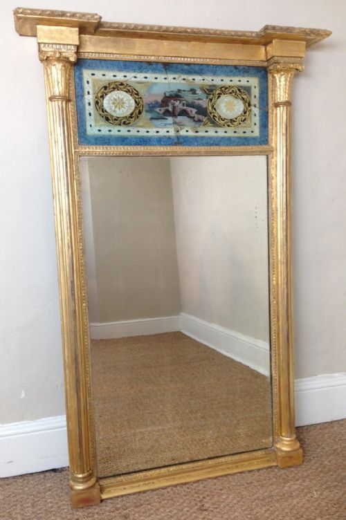 A Large George 111 Gilt and Verre Eglomise Pier Mirror C 1810