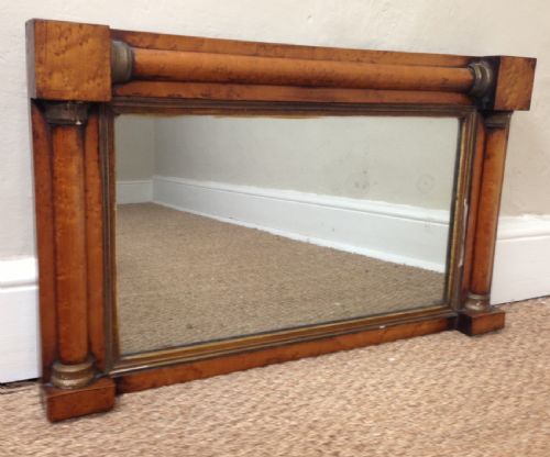 A Small Early Victorian Birds Eye Maple Overmantel Mirror C 1840