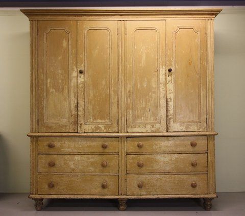 A Late Georgian Painted Pine House Keepers Cupboard C 1830