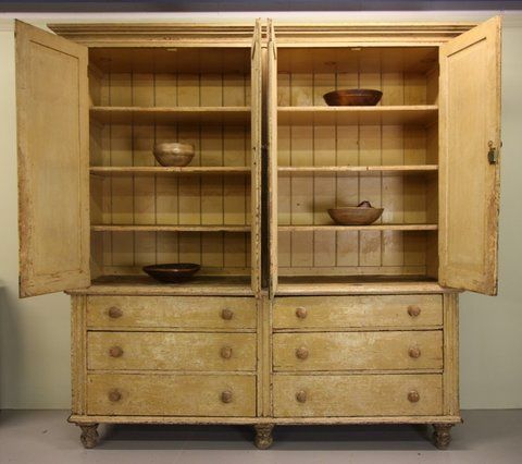 fig 1. A late Georgian painted pine House keepers Cupboard c 1830