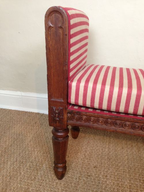 fig 1. A large George IV Gothic oak window or hall seat c 1830