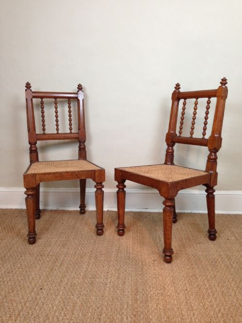 A Pair of Scottish Oak Hall or Side Chairs C 1840