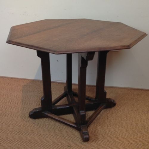 A Victorian Oak Octagonal Table Designed by Awn Pugin C 1850