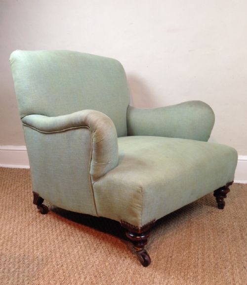 A Victorian Howard Style Chair C 1900 on Turned Legs
