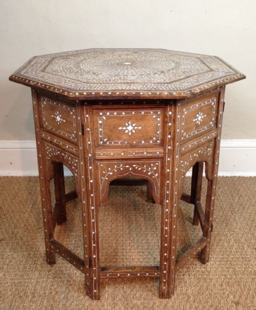 A Large Hoshiapur Bone Inlaid Table C 1890