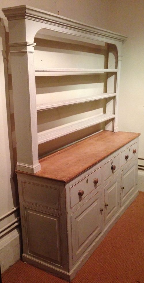 fig 1. A late Georgian Somerset painted pine dresser c 1830