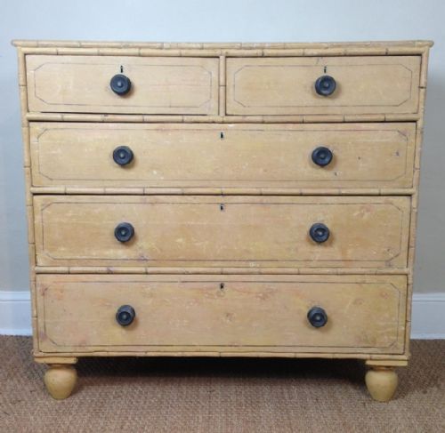 A Regency Faux Bamboo Painted Chest of Drawers C 1830
